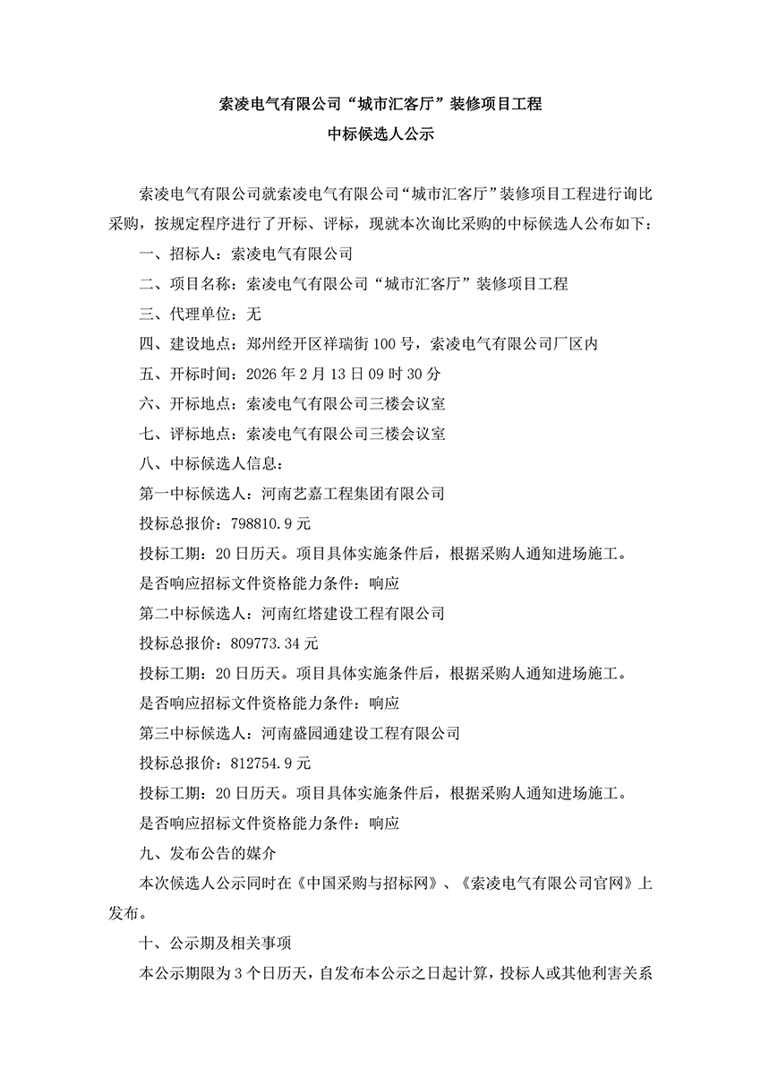 九州在线登录官网_九州（中国）
“城市汇客厅”装修项目工程 中标候选人公示